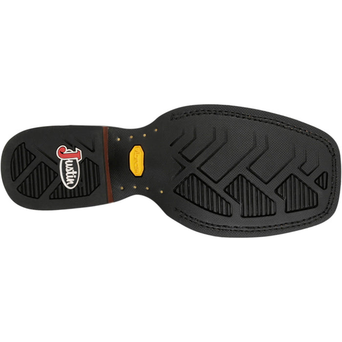 Justin Mens Crazy Buck 6in Black Leather Frontier Chelsea Boots