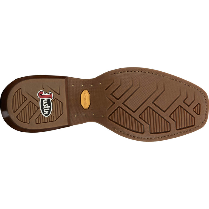 Justin Mens Cowboy Town 13in Western Chocolate Suede Frontier Cowboy Boots