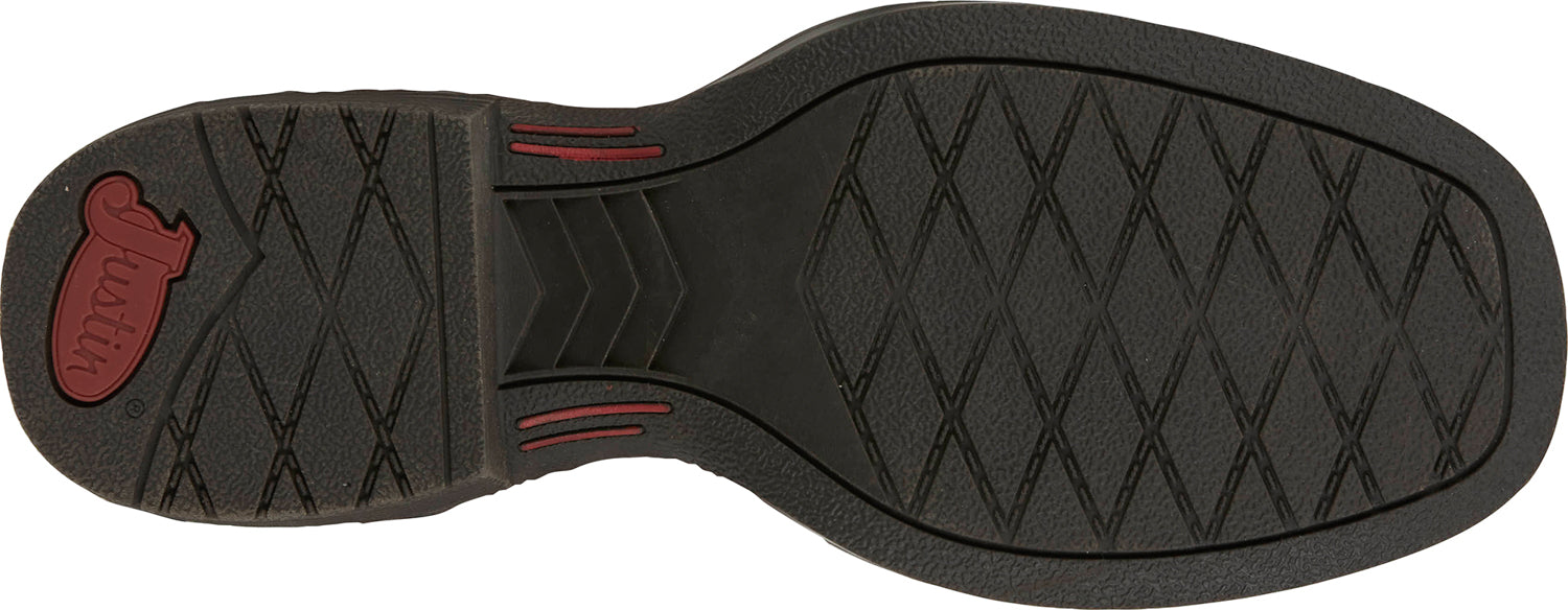 Justin Kids Unisex Bowline Junior Walnut/Blue Leather Cowboy Boots