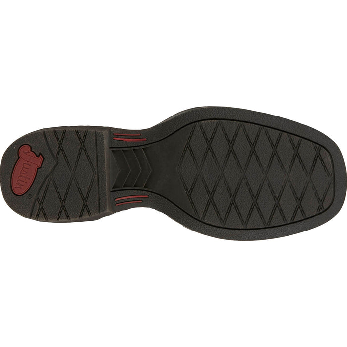 Justin Kids Unisex Bowline Junior Walnut/Blue Leather Cowboy Boots