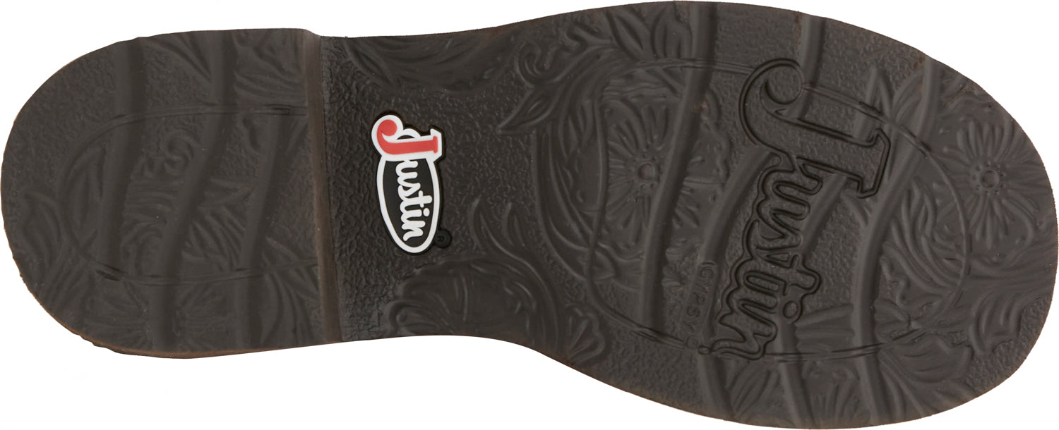 Justin Gypsy Round Brown Glitzi Kids Leather Cowboy Boots
