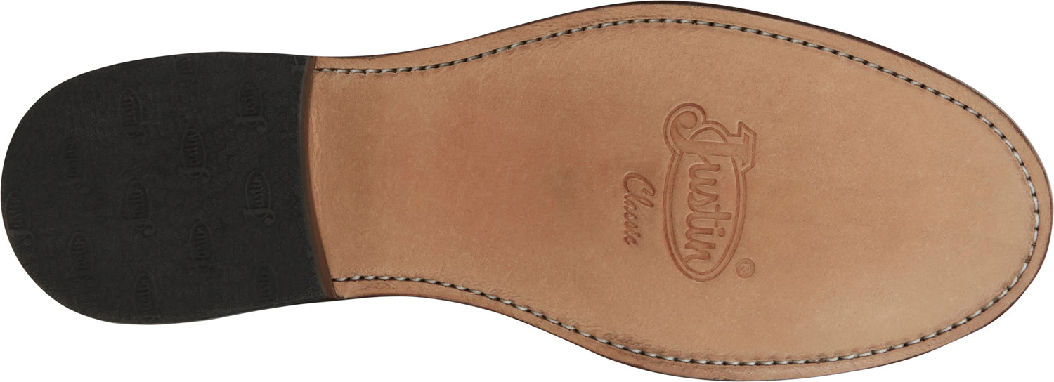 Justin Mens McKean 7in Lace-Up Roper Black Leather Work Boots