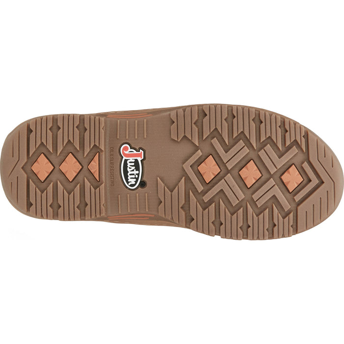 Justin 4in WP EH Mens Barley Brown Crafton Leather Work Boots