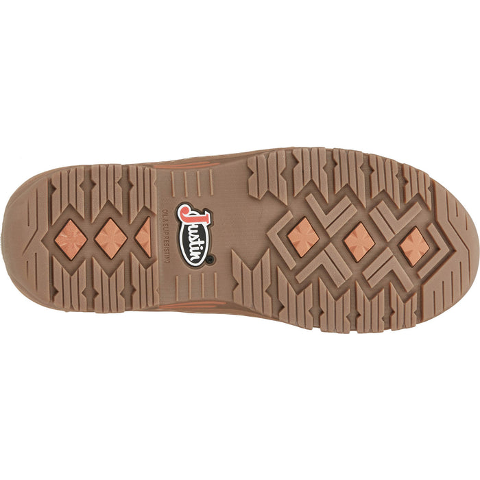 Justin 5in WP EH AT Mens Barley Brown Corbett Leather Work Boots