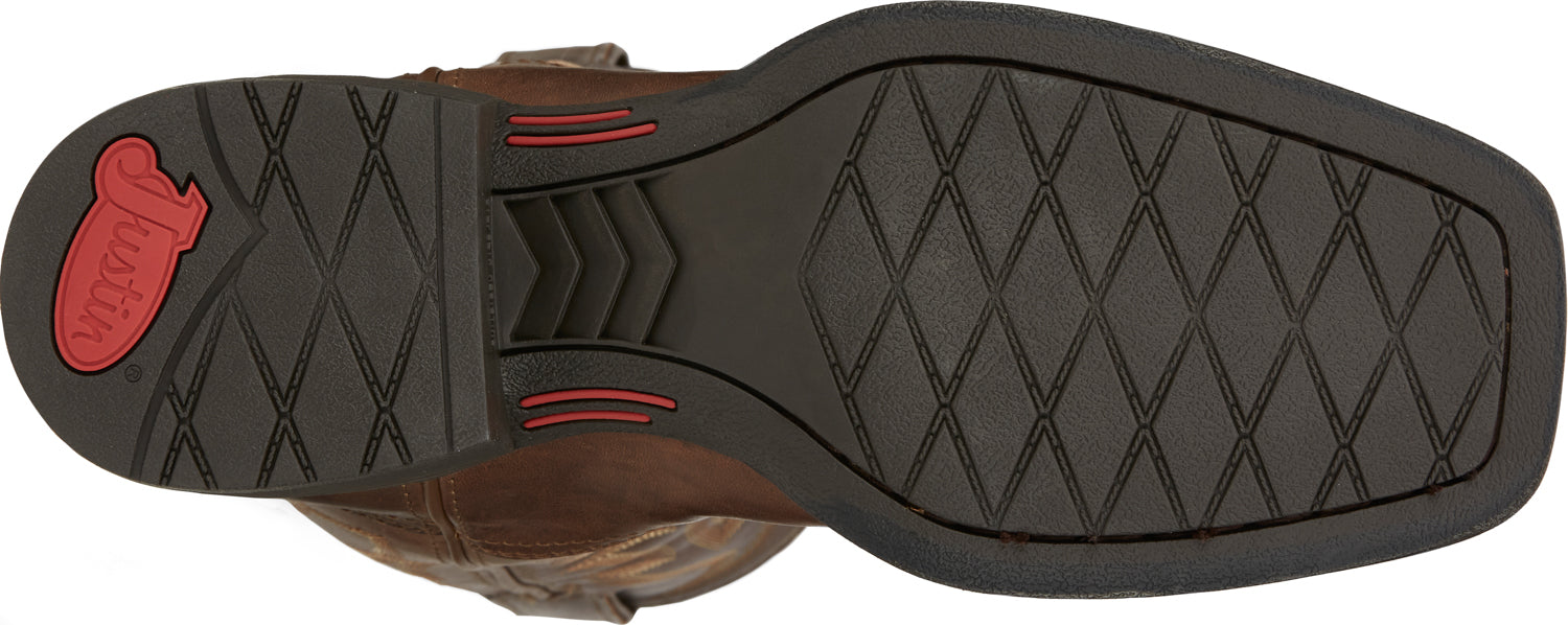 Justin Mens Canter 11in Western Dusky Water Buffalo Cowboy Boots