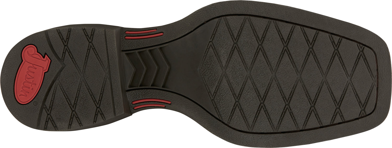 Justin Mens Bowline 11in Western Pecan Water Buffalo Cowboy Boots