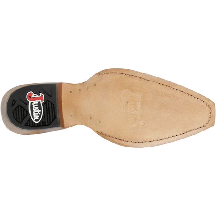 Justin Womens May 15in Western Vintage White Cowhide Cowboy Boots