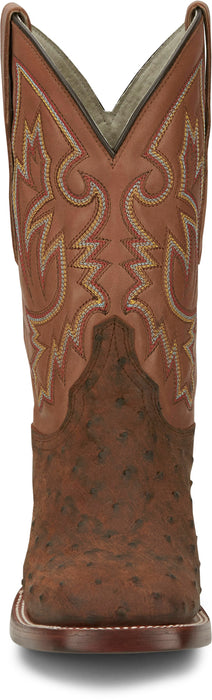 Justin Mens King AQHA Saddle Full Quill Ostrich Cowboy Boots