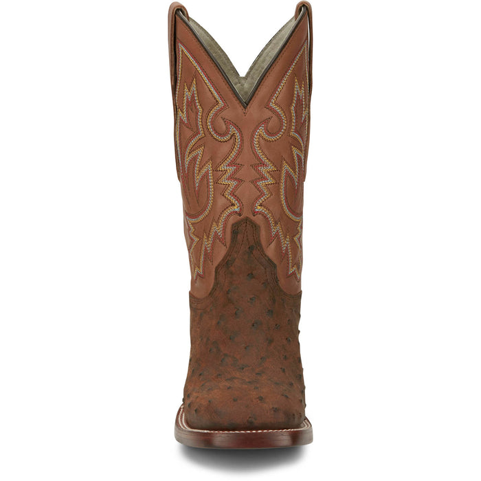 Justin Mens King AQHA Saddle Full Quill Ostrich Cowboy Boots