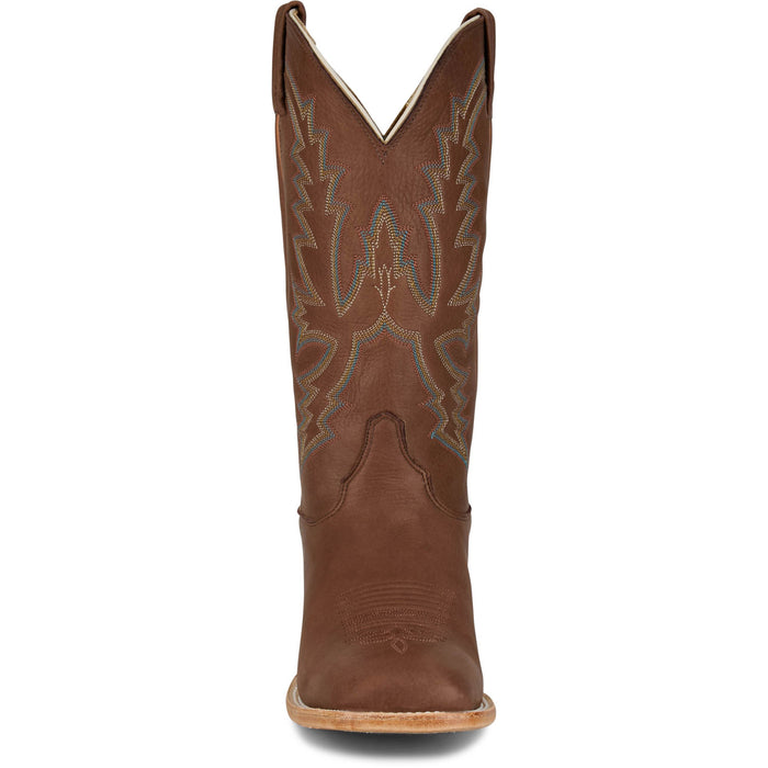 Justin Mens Boston 13in Whitetail Deer Chocolate Leather CPX Cowboy Boots