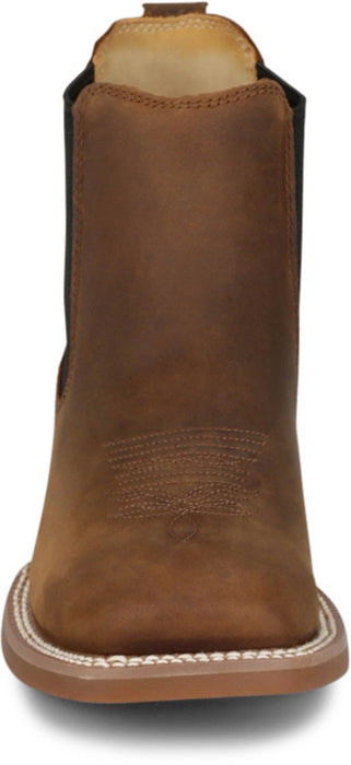 Justin Mens Crazy Buck 6in Brown Leather Frontier Chelsea Boots