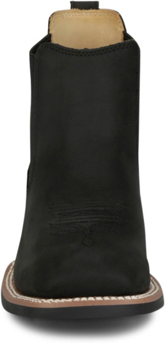Justin Mens Crazy Buck 6in Black Leather Frontier Chelsea Boots