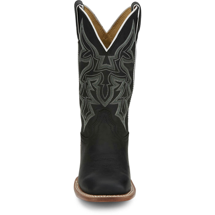 Justin Womens Miss Ellie Midnight Leather Frontier Cowboy Boots