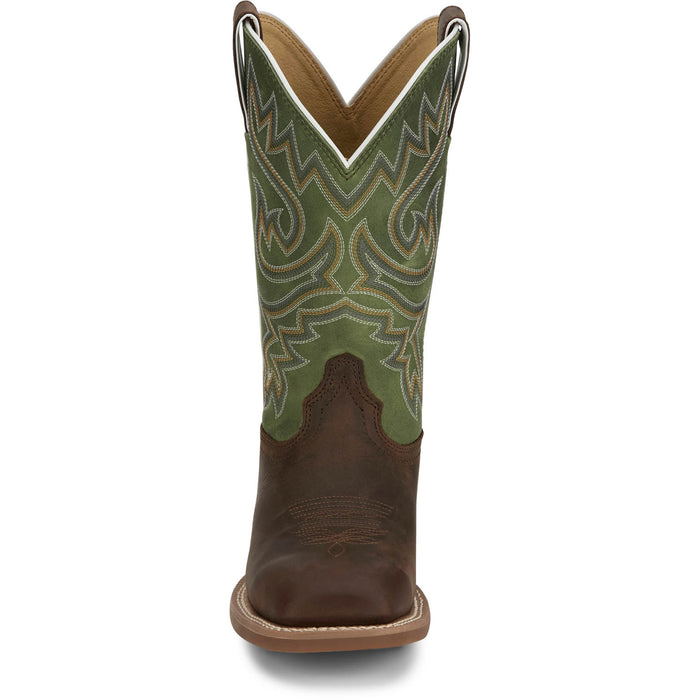 Justin Womens Little Sugar Walnut Leather Frontier Cowboy Boots