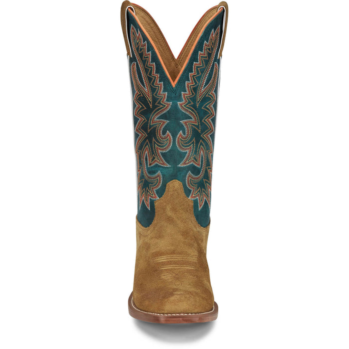 Justin Mens Jimmy 13in Western Wheat Suede Frontier Cowboy Boots