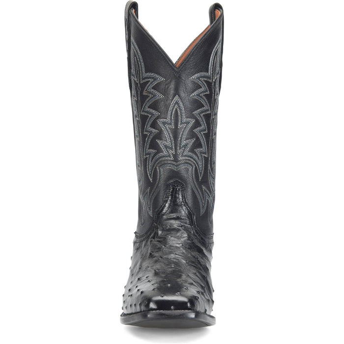 Justin Mens Rancher Obsidian Ostrich Skin George Strait Cowboy Boots