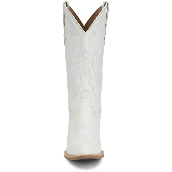 Justin Womens Renie 12in Western Bright White Leather Cowboy Boots