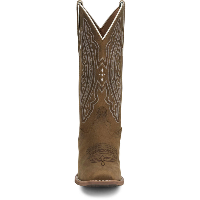 Justin Womens Rae Taupe Leather Cowboy Boots