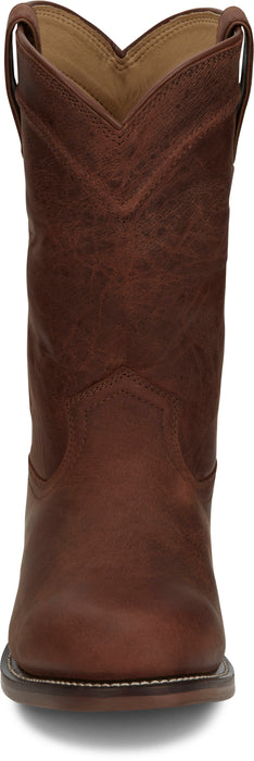 Justin Mens Braswell Brown Leather Cowboy Boots