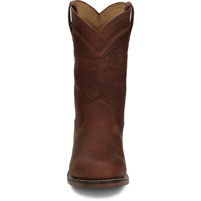 Justin Mens Braswell Brown Leather Cowboy Boots
