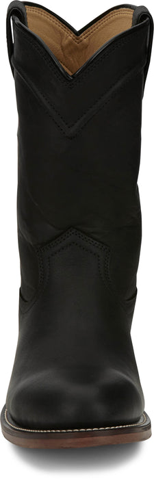 Justin Mens Braswell Black Leather Cowboy Boots