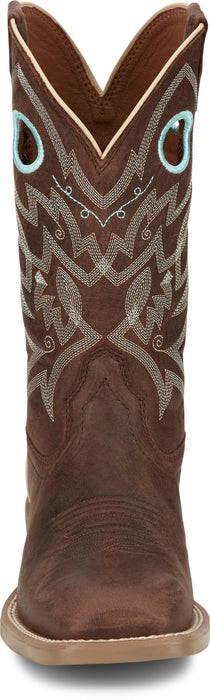 Justin Womens Liberty 11in Western Spicy Brown Leather Cowboy Boots