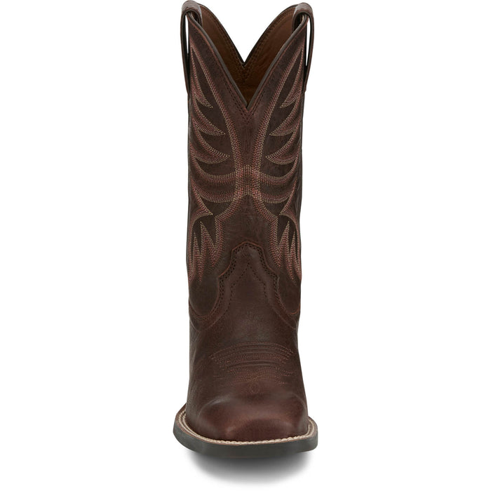 Justin Womens Demeter Spicy Brown Leather Cowboy Boots