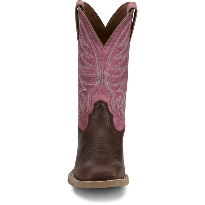 Justin Womens Demeter Walnut Leather Cowboy Boots