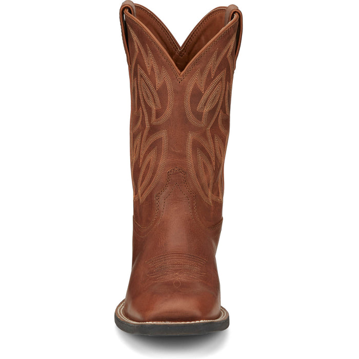 Justin 11in Pull-On Mens Hazel Brown Canter Leather Work Boots