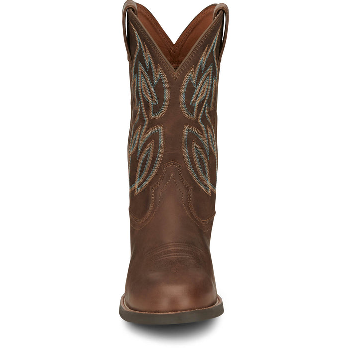 Justin 11in Mens Pecan Rendon Leather Cowboy Boots