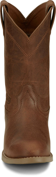 Justin Womens Blain 10in Roper Chocolate Leather Cowboy Boots