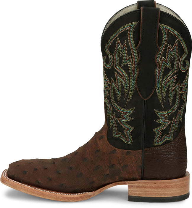 Justin Mens King AQHA Kango Tobac Full Quill Ostrich Cowboy Boots