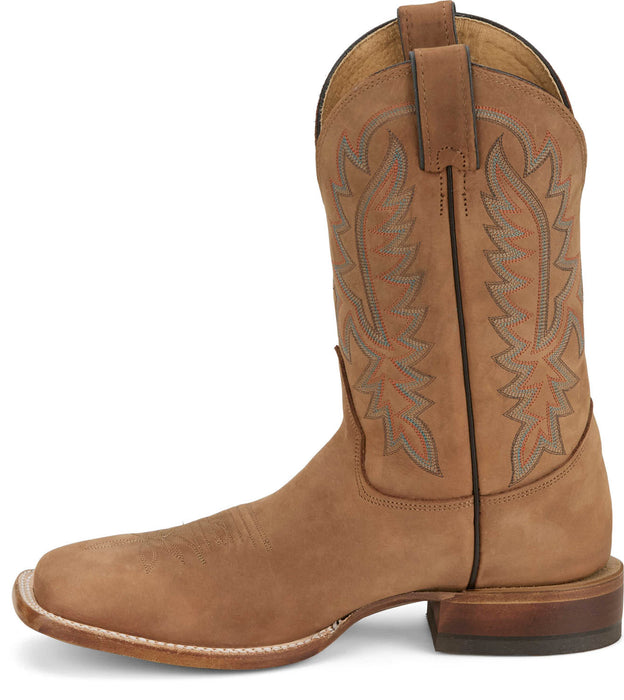 Justin Mens Rancho 11in Western Butterscotch Leather Bent Rail Cowboy Boots