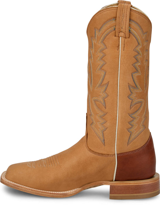 Justin Mens Boston 13in Whitetail Deer Cognac Leather CPX Cowboy Boots