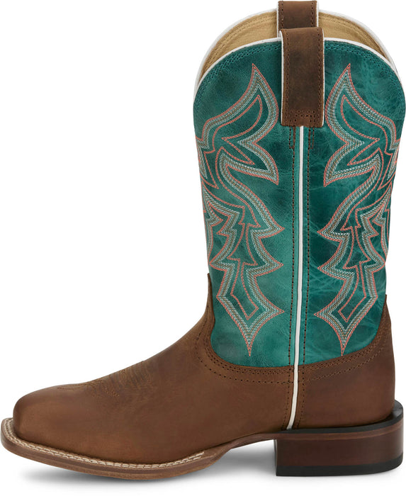 Justin Womens Miss Ellie Rustic Leather Frontier Cowboy Boots