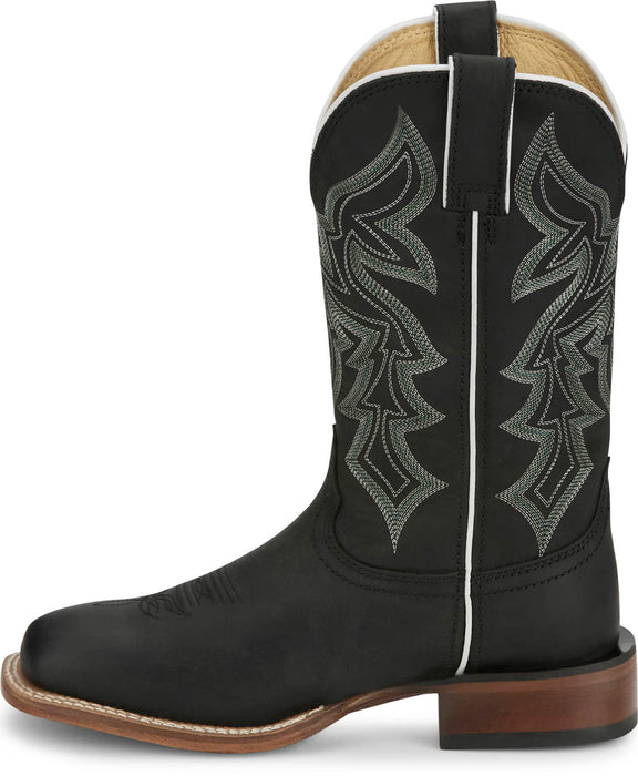 Justin Womens Miss Ellie Midnight Leather Frontier Cowboy Boots
