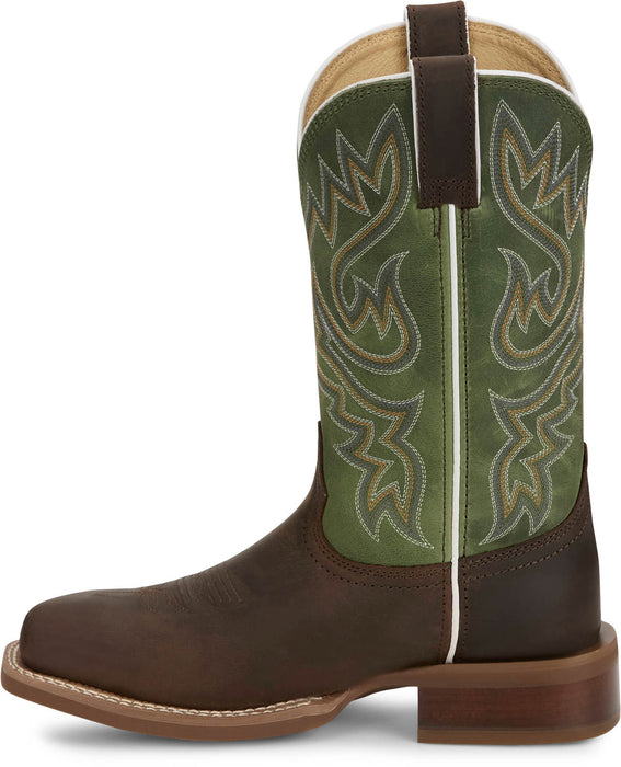 Justin Womens Little Sugar Walnut Leather Frontier Cowboy Boots