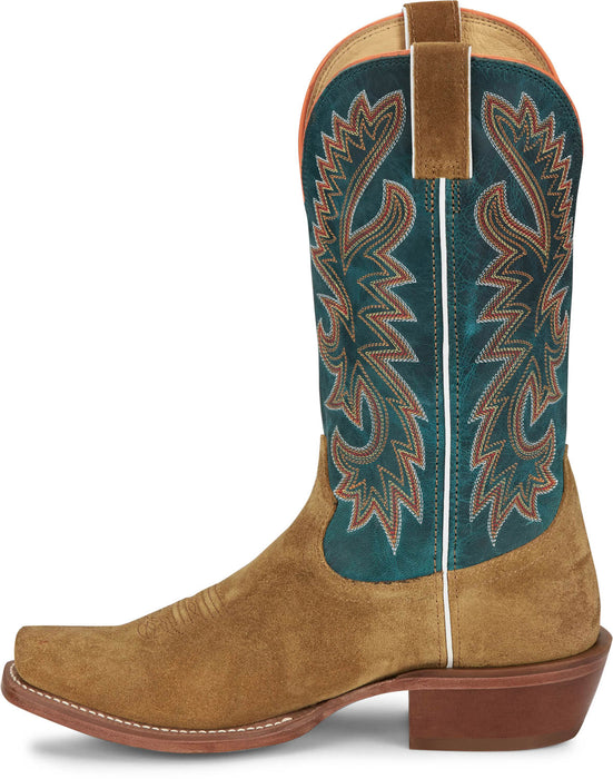 Justin Mens Jimmy 13in Western Wheat Suede Frontier Cowboy Boots
