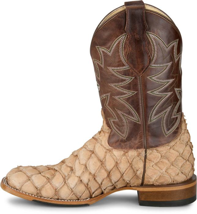 Justin Mens Ocean View 11in Rustic Pirarucu George Strait Cowboy Boots