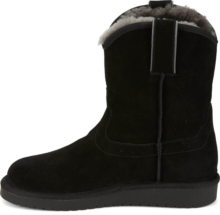Justin Womens Heidi 8in Black Shearling Cowboy Boots