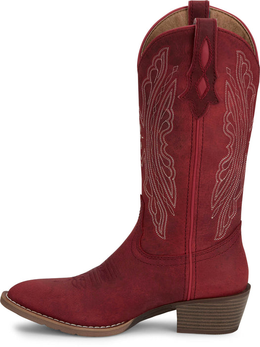 Justin Womens Renie 12in Western Classic Red Leather Cowboy Boots