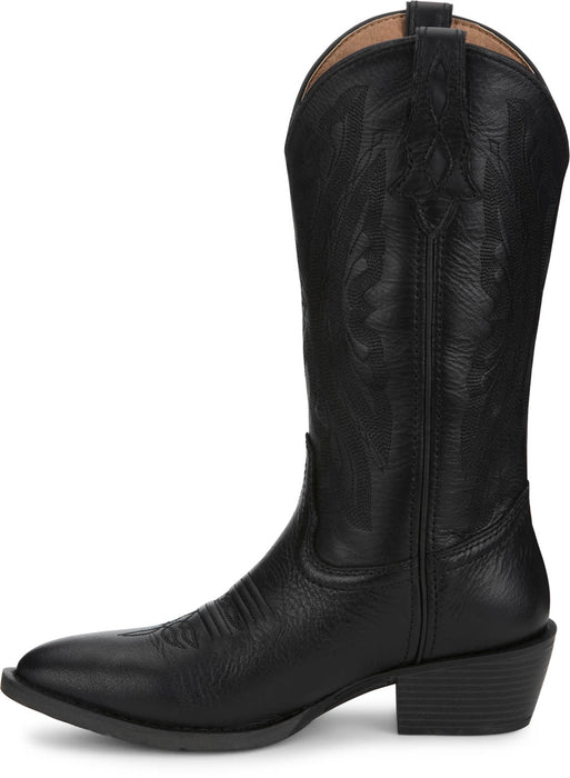 Justin Womens Renie 12in Western Midnight Leather Cowboy Boots