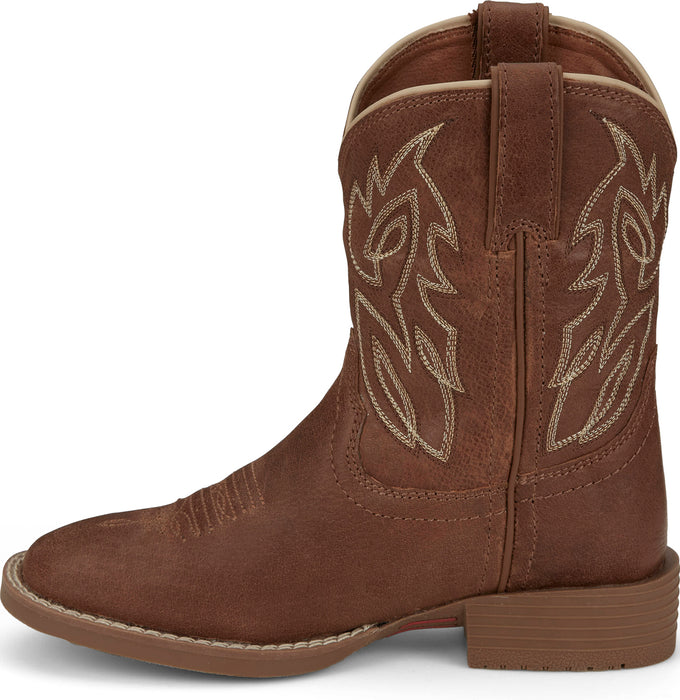 Justin Kids Unisex Canter Junior Amber Leather Cowboy Boots