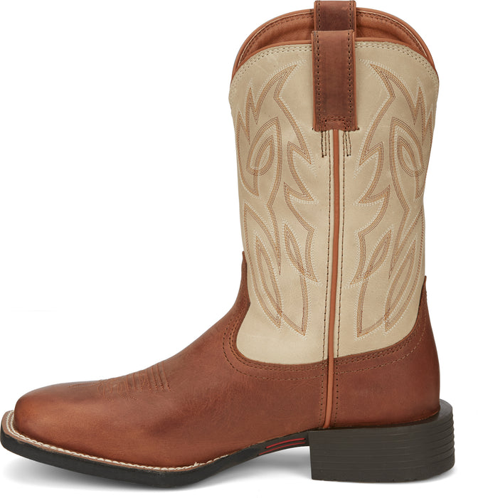 Justin Mens Canter 11in Western Whiskey Water Buffalo Cowboy Boots