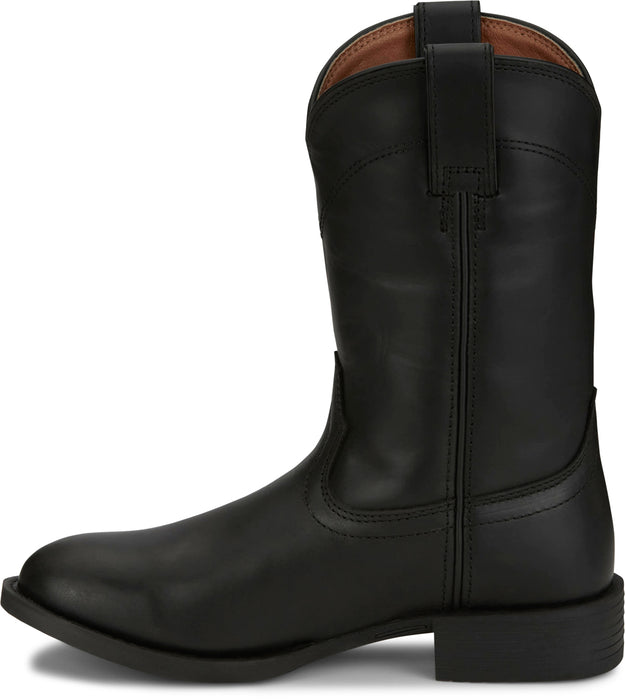 Justin Womens Blain 10in Roper Midnight Leather Cowboy Boots