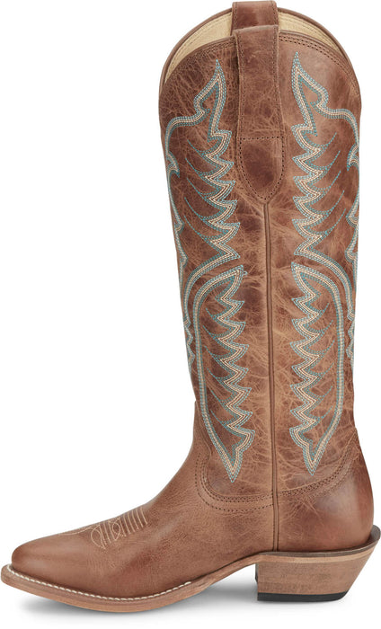 Justin Womens Evelyn Barnwood Leather Cowboy Boots