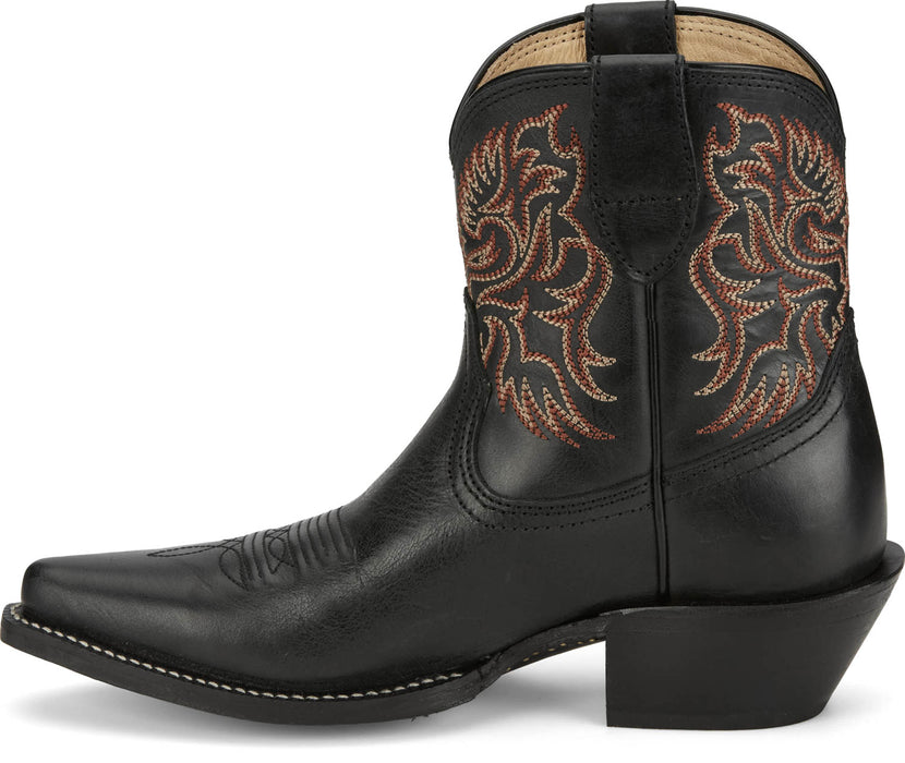 Justin Womens Isabella Coal Leather Cowboy Boots