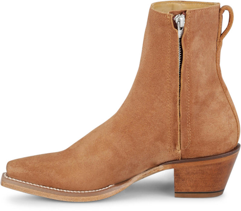 Justin Womens Bev 7in Bootie Brown Suede Fringe Ankle Boots