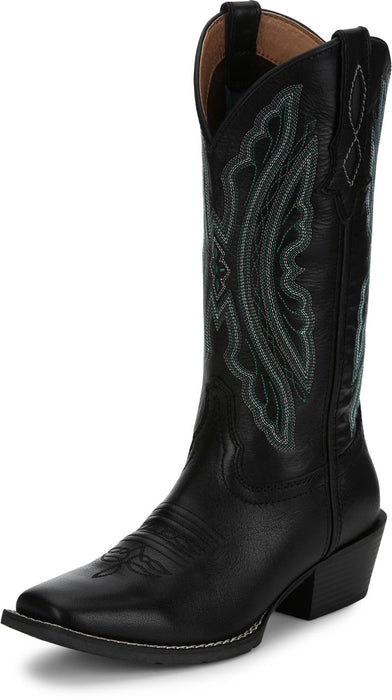 Justin Womens Rae Midnight Leather Cowboy Boots