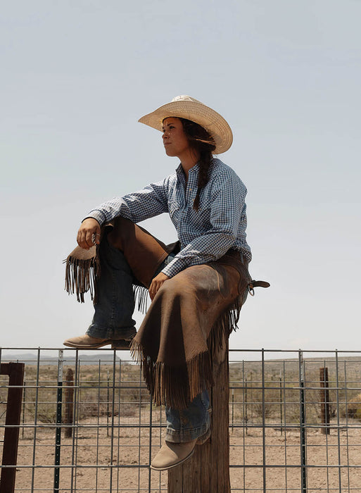 Ely and Walker Womens Granddaddy Gingham Snap Blue Poly/Cotton L/S Shirt